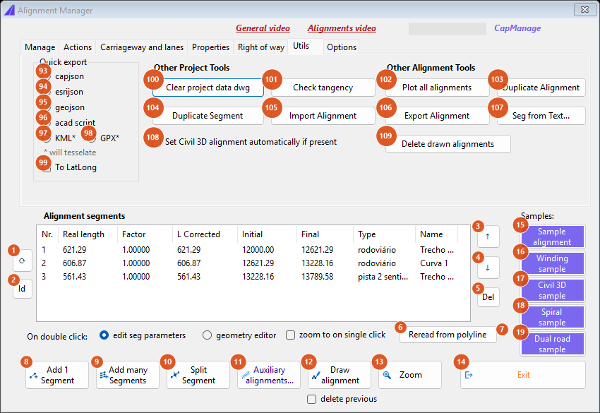 Alignment Manager, Utils tab