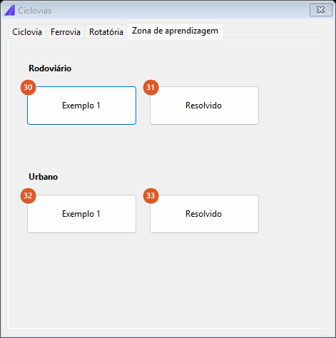Ciclovias, learning-area tab