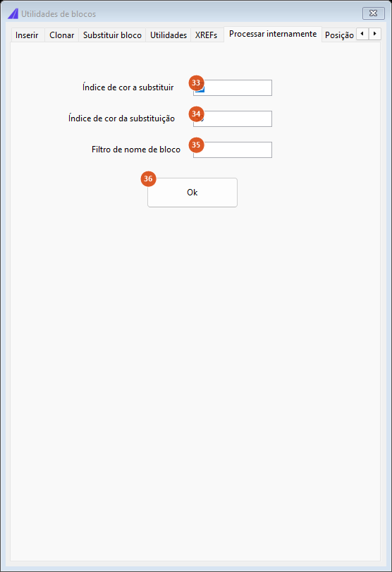 Blocks Utilities, Process internally tab