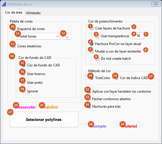 Colour Utilities, Area Color tab