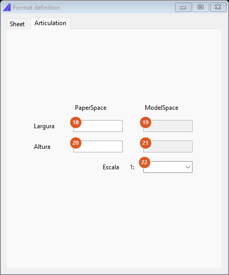 Format definition, Articulation tab
