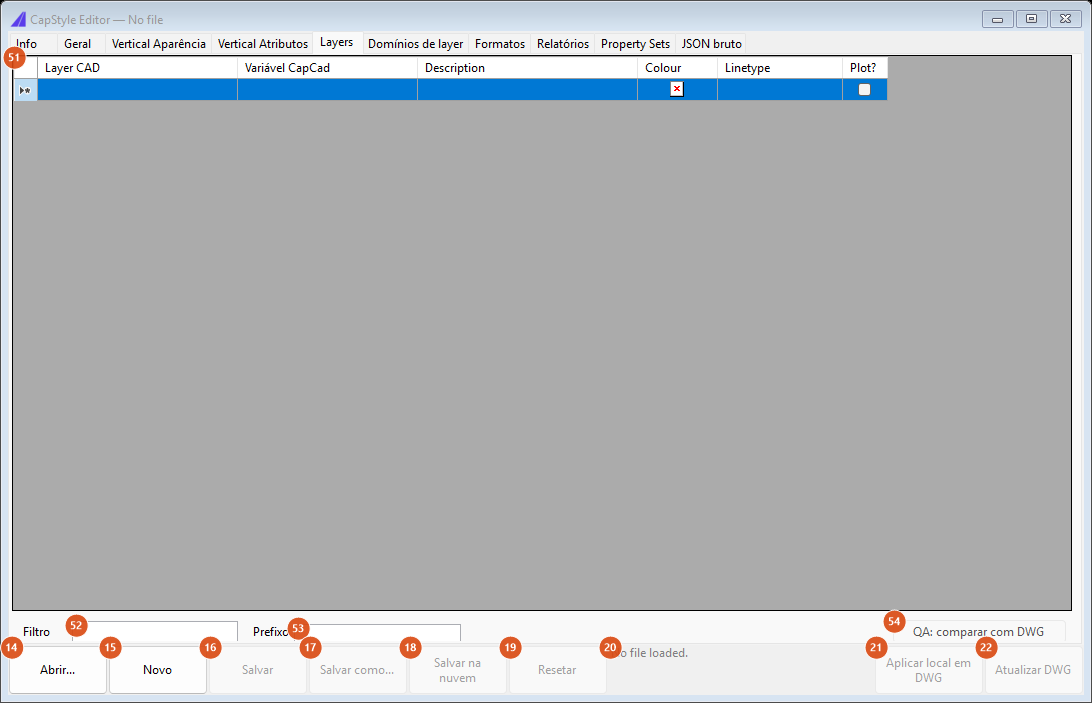 CapStyle Editor, Layers tab