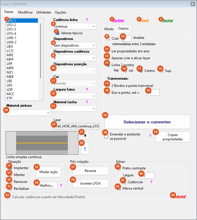 Marking strip form, inner Outros tab