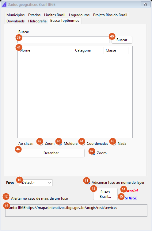 Place-name search tab