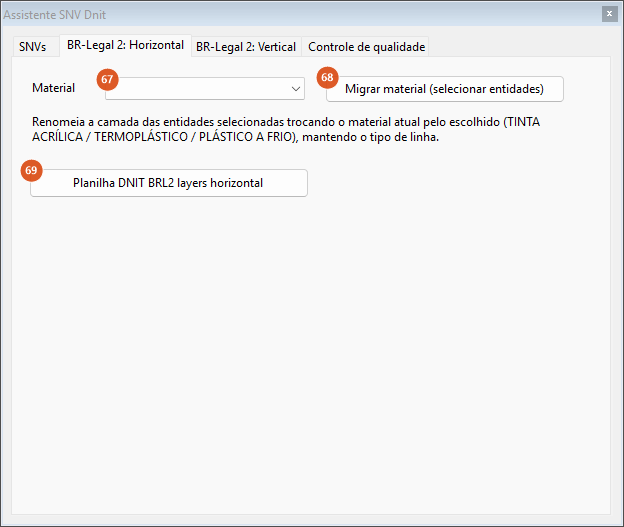SNV assistant, horizontal tab