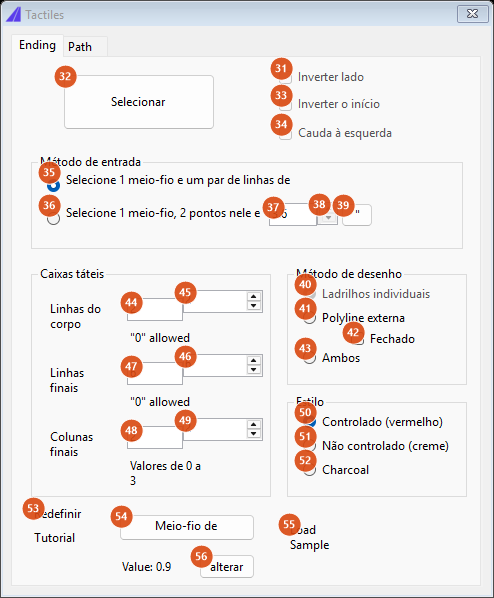 Tactiles, Ending tab