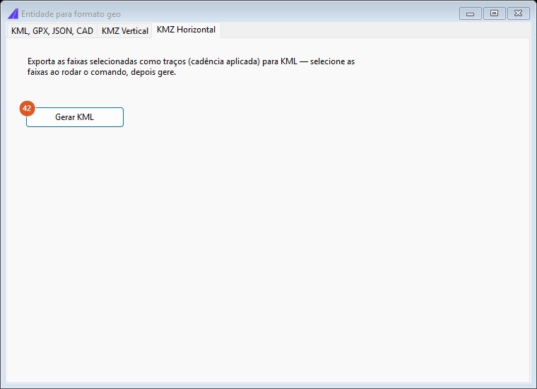 Entity to Geo Format, KMZ Horizontal tab