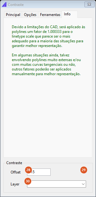 Contrast, Info tab