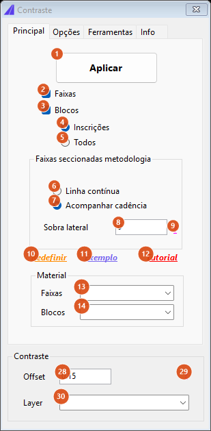 Contrast, Main tab