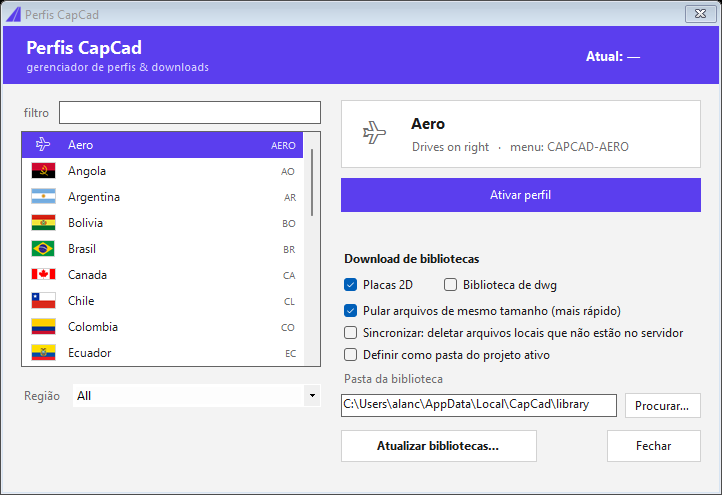 CapCad profile manager