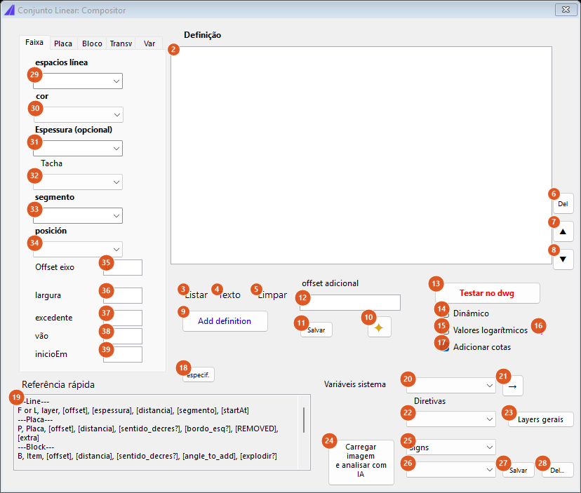 Compositor, definition in list mode