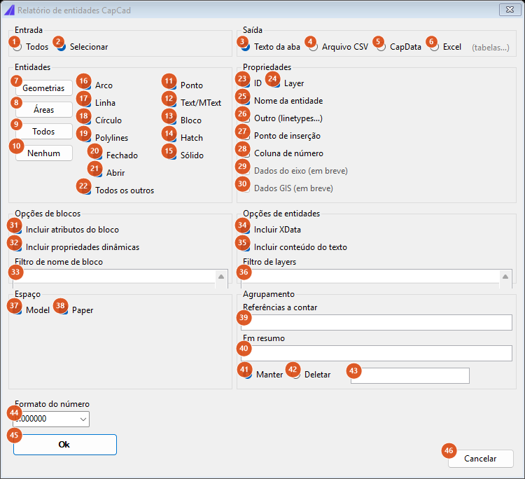 CapCad Entity Report
