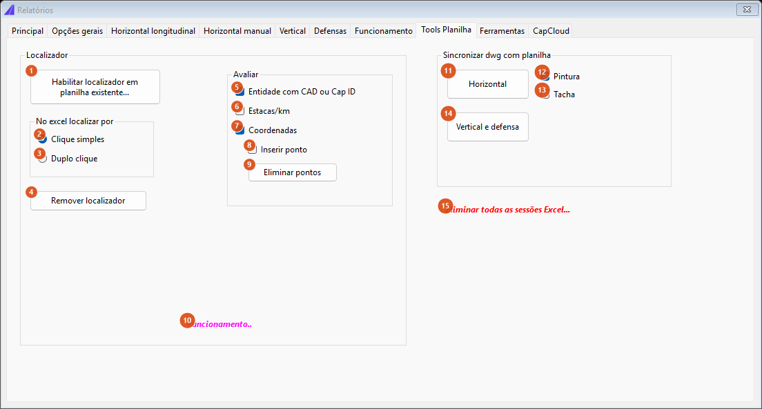 Reports, Spreadsheet tools tab