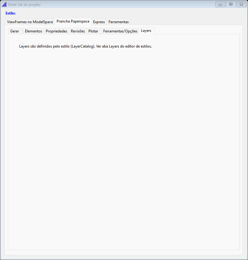 Sheet Set, Layers tab