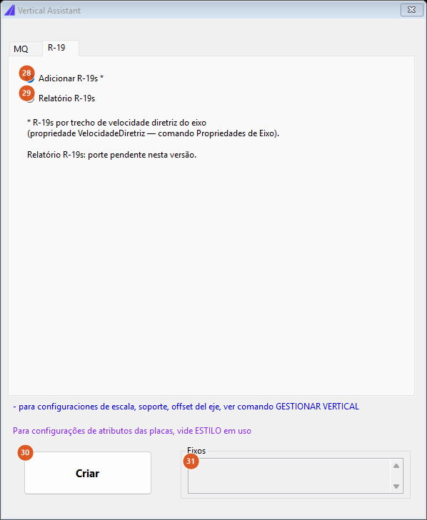 Vertical Assistant, R-19 tab