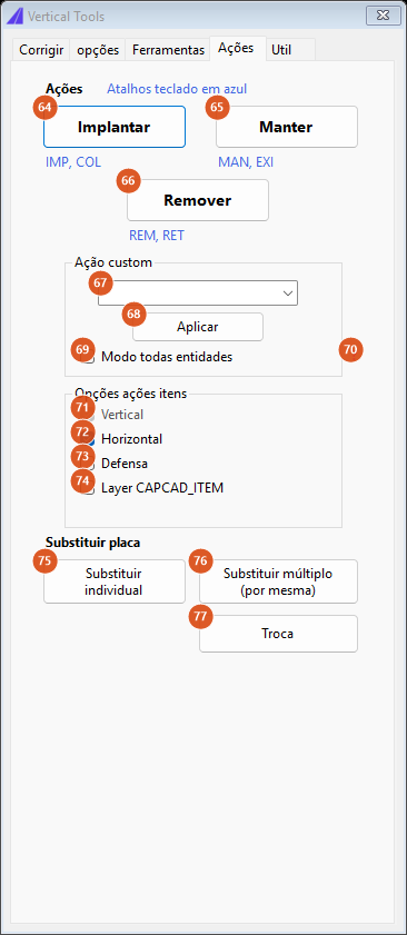 Fix Traffic Signs, Ações tab