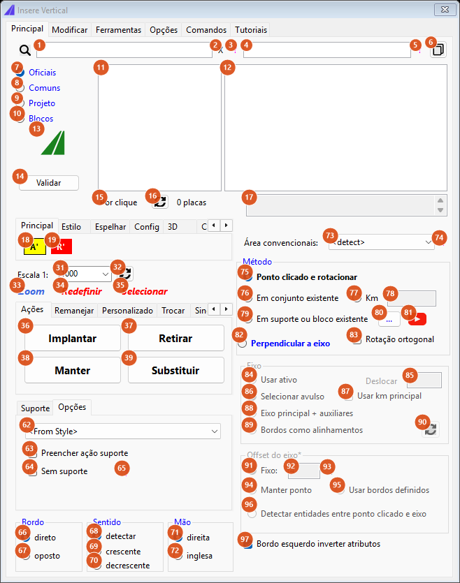 Insert Vertical, Support options inner tab
