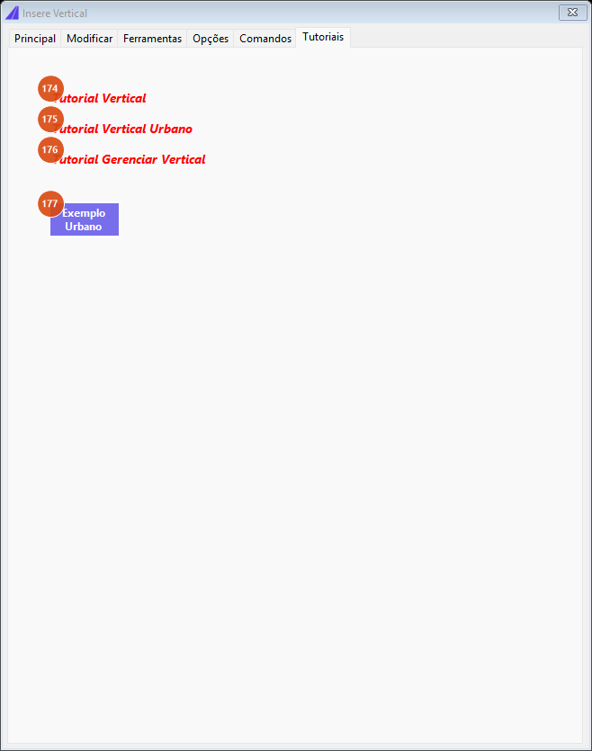 Insert Vertical, Tutorials tab
