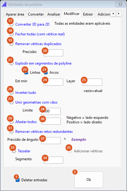 Curve Utilities, Modify tab